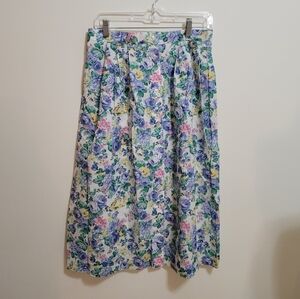 Vintage 80s Alfred Dunner Ditzy Floral A Line Skirt